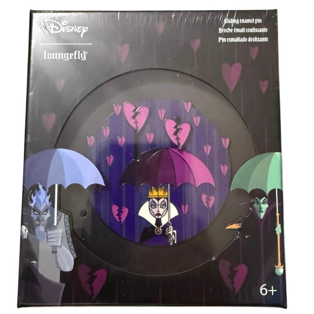 Loungefly Disney Villains Curse Sliding heart LE 1700 Pin 3" NEW Evil queen snow